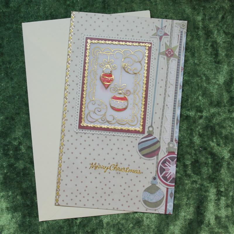 Grusskarte zum Weihnachtsfest - Creme/Gold