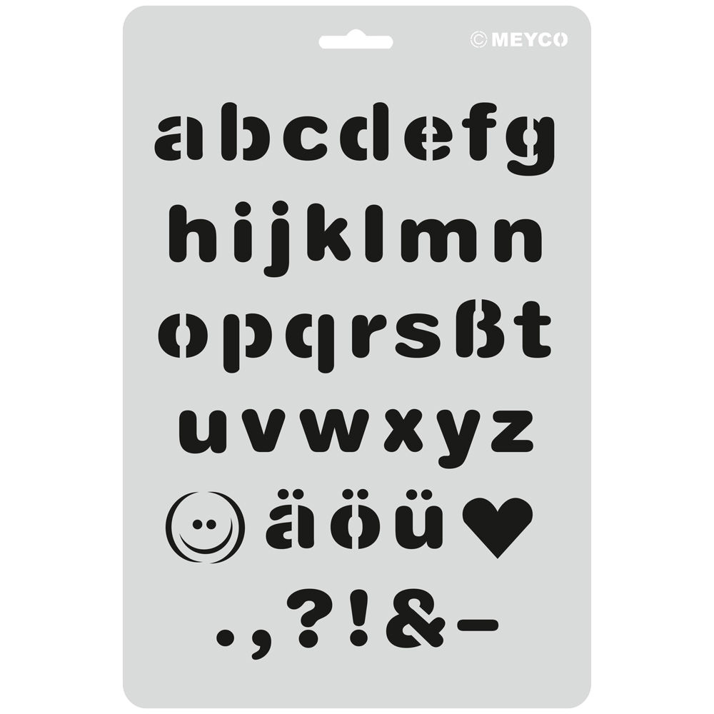 Schablone - Buchstaben / Schrift 7 versch. zur Auswahl von Meyco