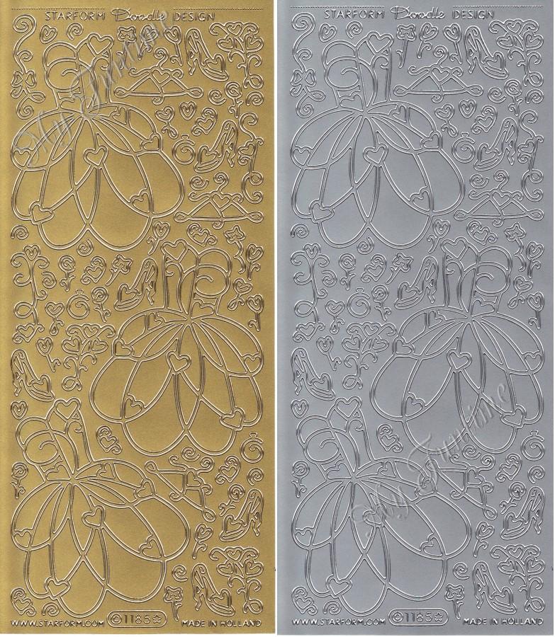 Kleider in Gold - Sticker - Format 10x23cm