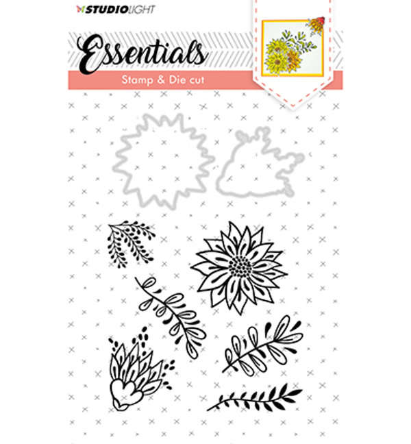 Blumen - Stanzschablone + Clearstamps von StudioLight Essentials (BASICSDC23)