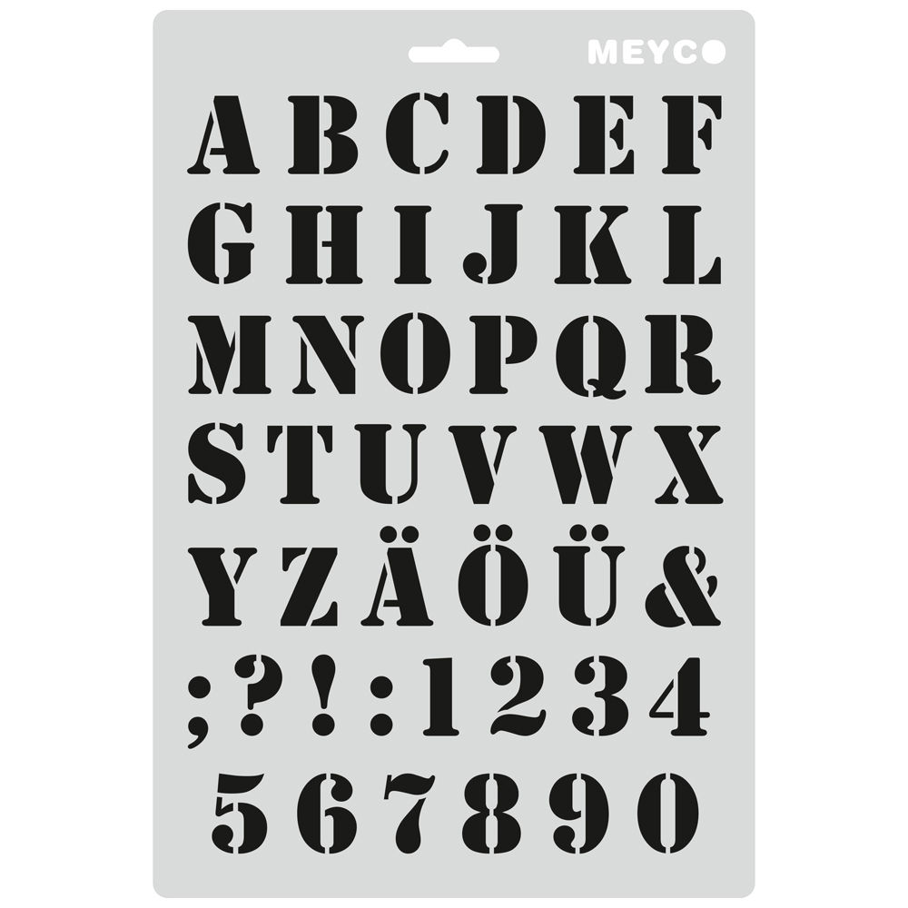 Schablone - Buchstaben / Schrift 7 versch. zur Auswahl von Meyco