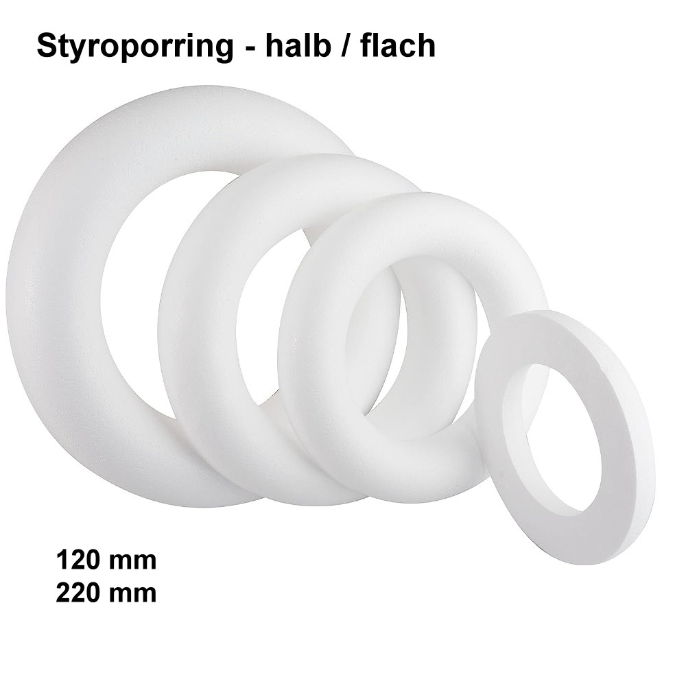 23719_12-22 Styroporhalbring (Römer), Ø 12 oder 22 cm