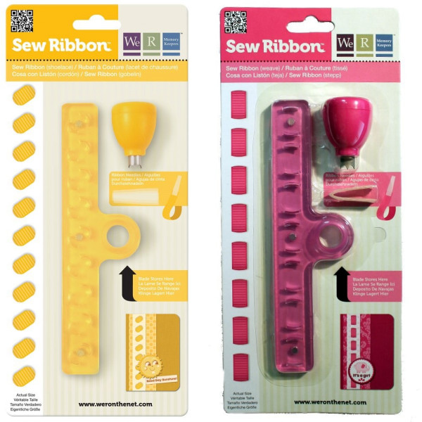Sew ribbon punch & stencil - shoelace or Weave