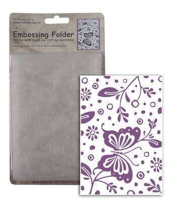 Blumen und Schmetterling - Prägeschablone / Embossing Folder
