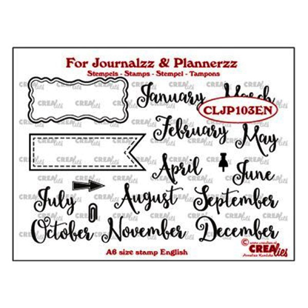 Monate Englisch / For Journalzz & Plannerzz Stamps Months - Clear Stamp / Stempelplatte von Crealies