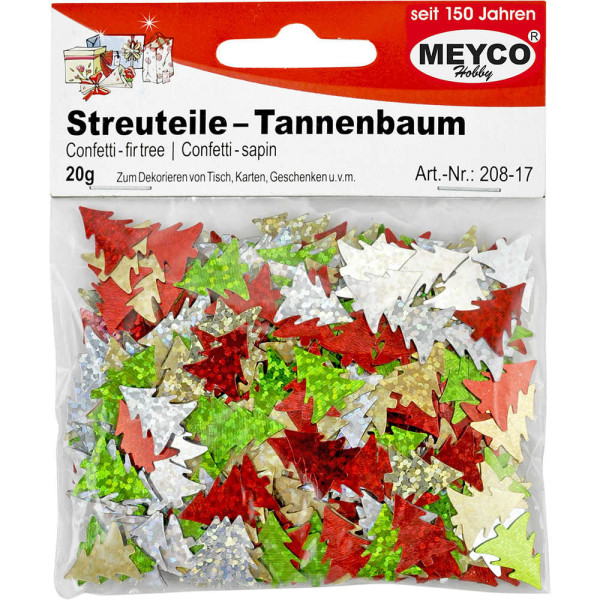 Streuteile - Tannenbaum 20g. irisierende Farben - bunt gemischt