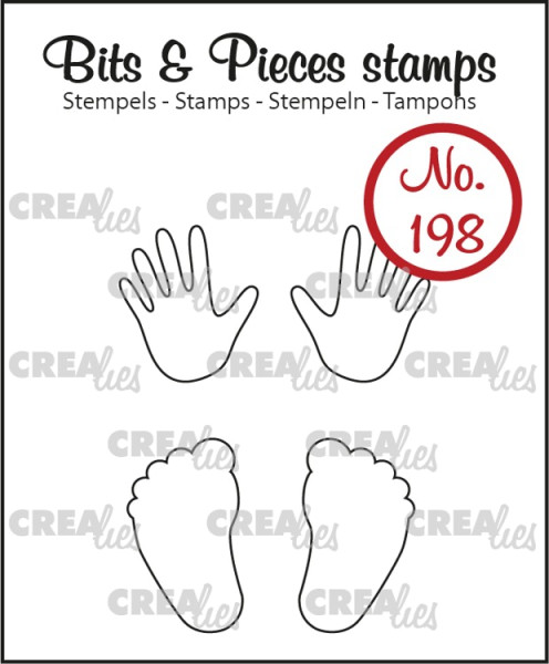 Füße u. Hände / Baby Hands & Feet - No.198 - Clear Stamp / Stempelplatte von Crealies (CLBP198)
