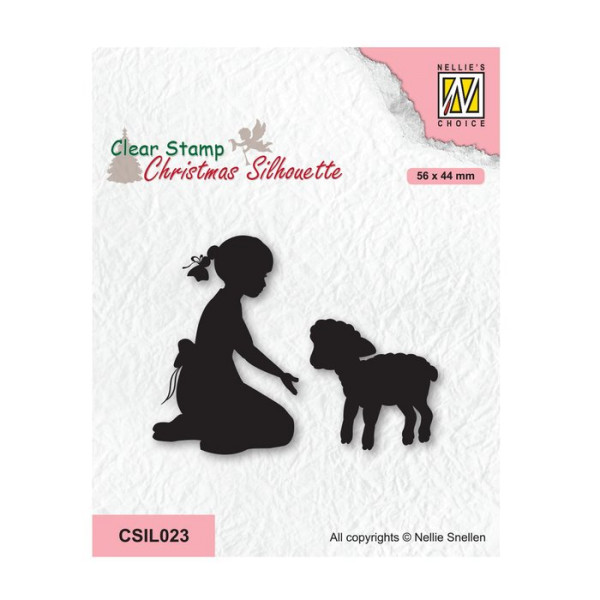 Girl with Lamb - Clearstamp / Stempel von Nellie´s Choice (CSIL023)