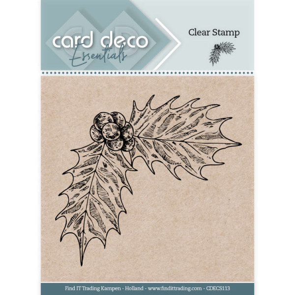 Holly / Stechpalmenzweig - Clearstamp / Stempel von Card Deco Essentials (CDECS113)