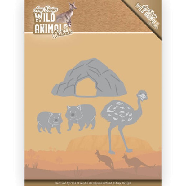 Emu and Wombat - Wild Animals Outback - Stanzschablone
