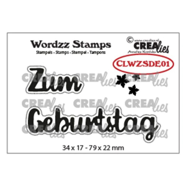 Zum Geburtstag - Clear Stamp / Stempelplatte von Crealies (CLWZSDE01)