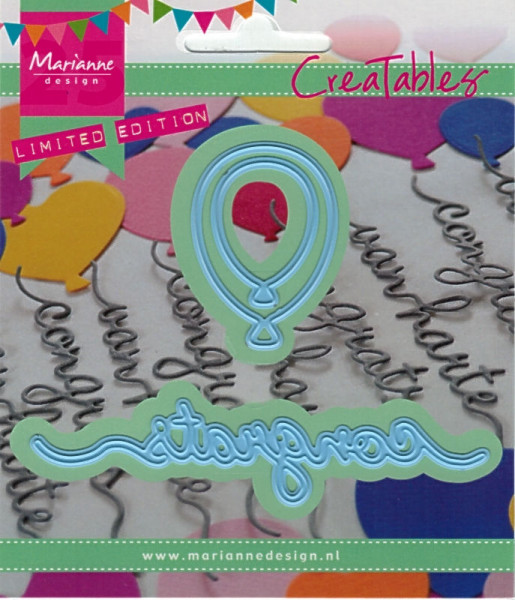 congrats / Ballons - Stanzschablone von Marianne Design (LR0626)