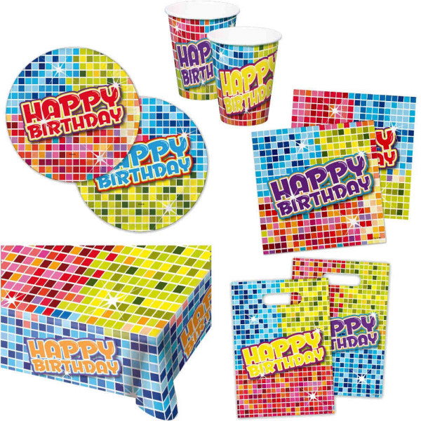 Birthday Blocks - Happy Birthday Partygeschirr / Tischdekoration