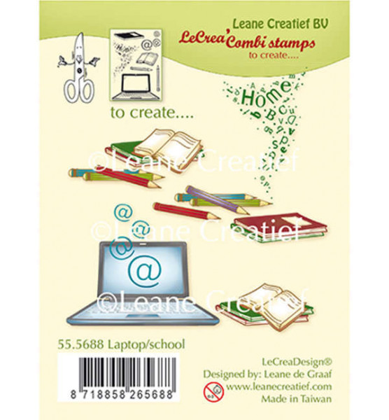 Laptop / School - ClearStamp / Stempel von Leane Creatief/ LeCrea´Cambi stamps (55.5688)