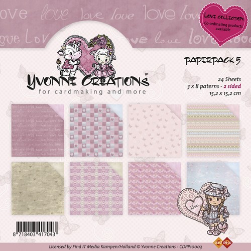Love - Motivpapier-Set / Scrapbook - Yvonne Creations