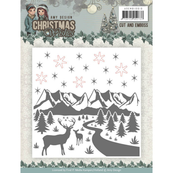 Christmas Wishes - Prägeschablone / Embossing Folder von Amy Design (ADEMB10010)
