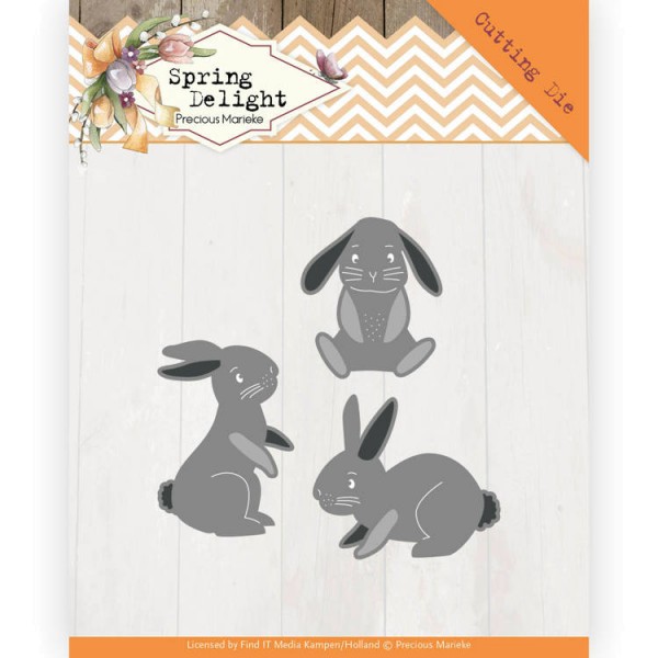 Spring Bunnies / Hasen / Kaninchen - Stanzschablone