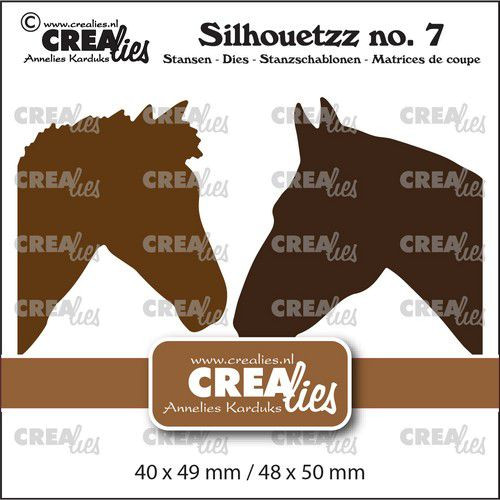 Pferdeköpfe - Silhouetzz nr. 7 - Stanzschablone von Crealies (CLSH07)