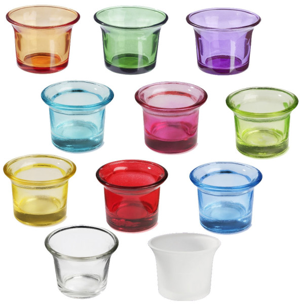 Teelichtglas / Teelichthalter - Auswahl aus verschiedenen Farben von HobbyFun (CreaPop)