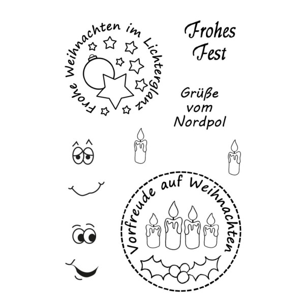 Frohes Fest / Frohes Fest 3 - Clear Stamp - Stempelplatte von efco (4510921 / 4510926)